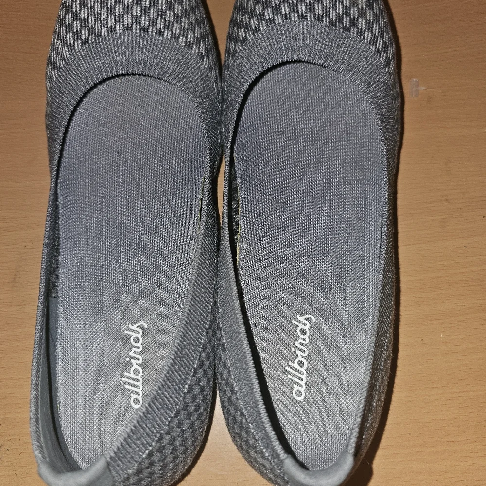 ALLBIRDS 'Tree Breezer' Beautiful Flats, Stormy Gray 7.5 EXCELLENT Pre-owned!